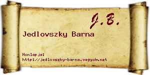 Jedlovszky Barna névjegykártya